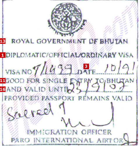 Visa de Bután