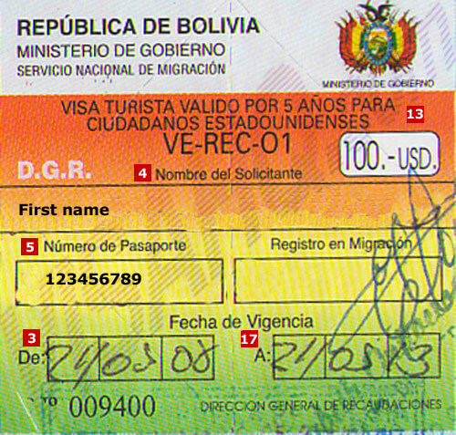 Visa de Bolivia