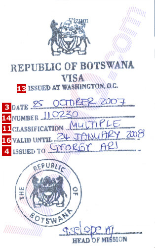 Visa de Botswana