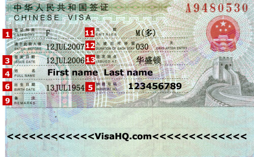 Visa de China