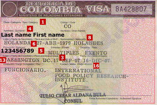 Visa de Colombia