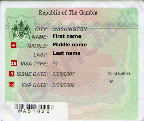 Visa de República de La Gambia