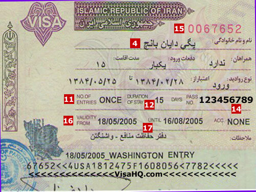 Visa de Irán