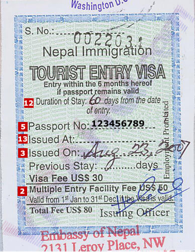 Visa de Nepal