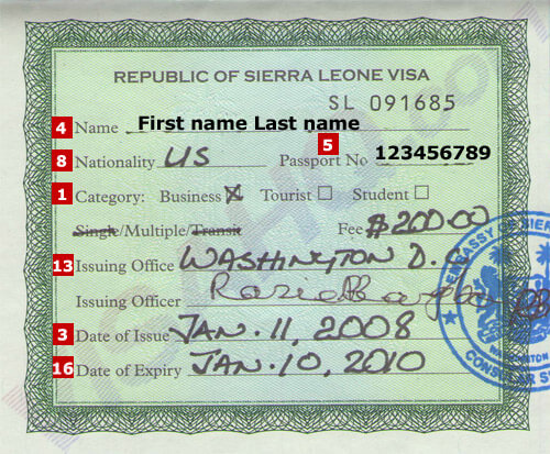 Visa de Sierra Leona