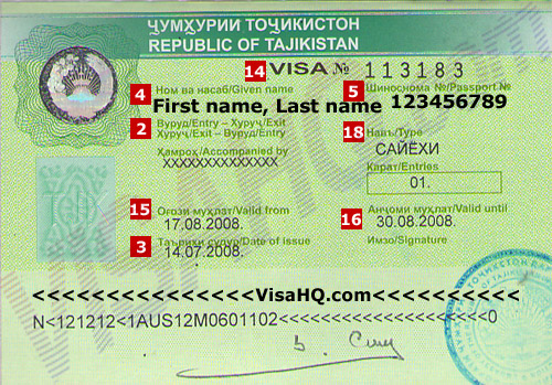 Visa de Tajikistan