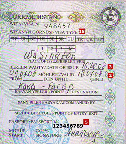 Visa de Turkmenistan