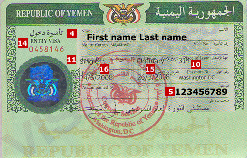 Visa de Yemen